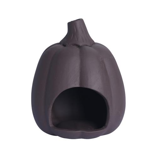 Purple Clay Incense Burner Pumpkin half handmade for home and office brown Sold By PC