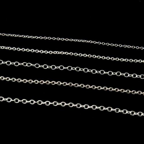 925 Sterling Silver Řetěz, DIY & různé velikosti pro výběr, stříbro, Prodáno By m