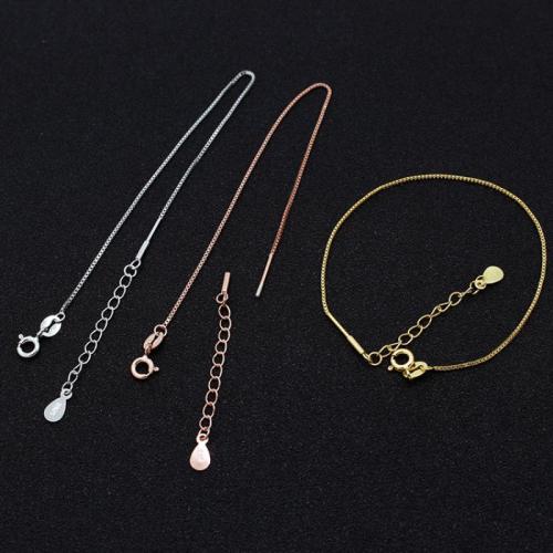 925 Srebro bransoletka Chain, ze 1.6inch przedłużeniami łańcuszka, dla obu płci & pole łańcucha, dostępnych więcej kolorów, długość około 6.3 , sprzedane przez PC