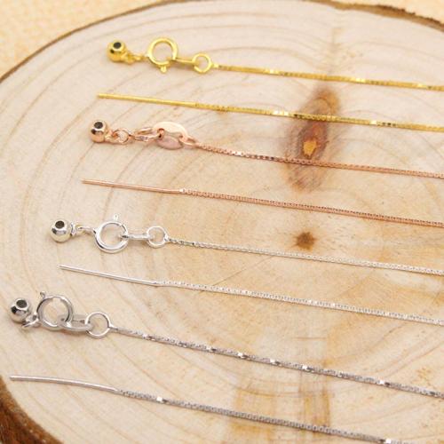 925 Sterling Silver Necklace Chain DIY & box chain Sold By PC