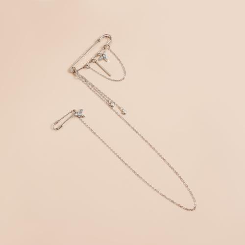 Zinc Alloy Brože, Zinek, barva pozlacený, módní šperky, stříbro, Prodáno By PC