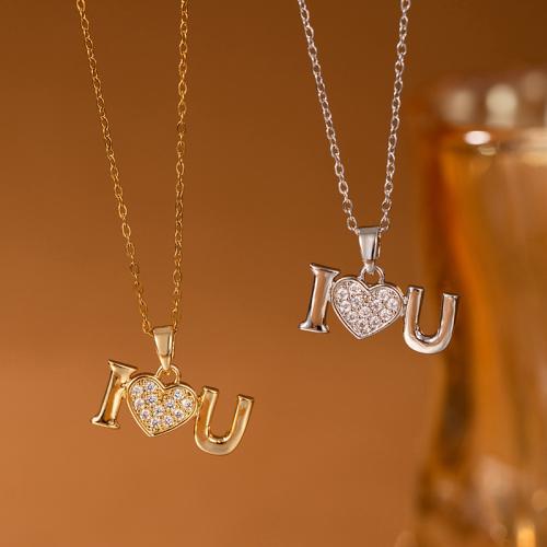 Collier d'acier titane, Placage de couleur d'or, bijoux de mode & avec strass, plus de couleurs à choisir, Vendu par PC