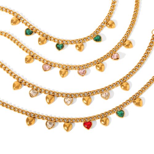 Zirkonia Edelstahl Schmuck Sets, 304 Edelstahl, mit kubischer Zirkonia, plattiert, Modeschmuck & verschiedene Stile für Wahl & für Frau, keine, verkauft von PC