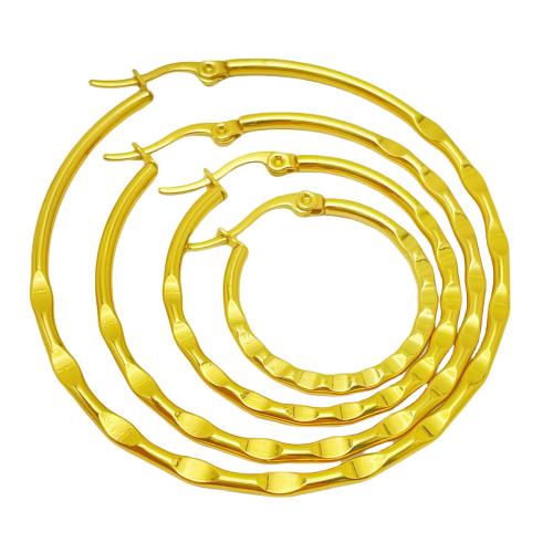 Stainless Steel Lever Terug Earring, 304 roestvrij staal, plated, mode sieraden & verschillende grootte voor keus & voor vrouw, gouden, Verkocht door pair