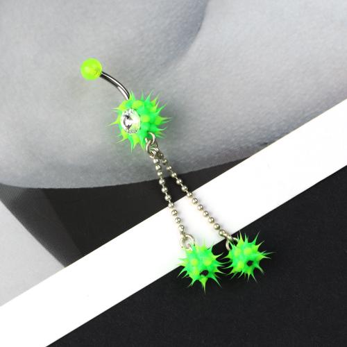 Z nerezové oceli břicho prsten, 304 Stainless Steel, á, módní šperky & s drahokamu, smíšené barvy, Prodáno By PC