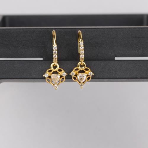 Mässing piercing örhänge,  , plated, mode smycken & micro bana cubic zirconia, fler färger för val, 8-10mm, Säljs av PC