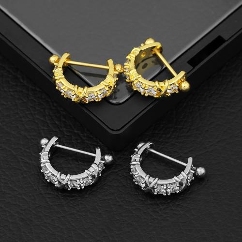 Nerezová ocel bradavky kroužek, 304 Stainless Steel, s Slitina, módní šperky & micro vydláždit kubické zirkony, více barev na výběr, nikl, olovo a kadmium zdarma, Prodáno By PC