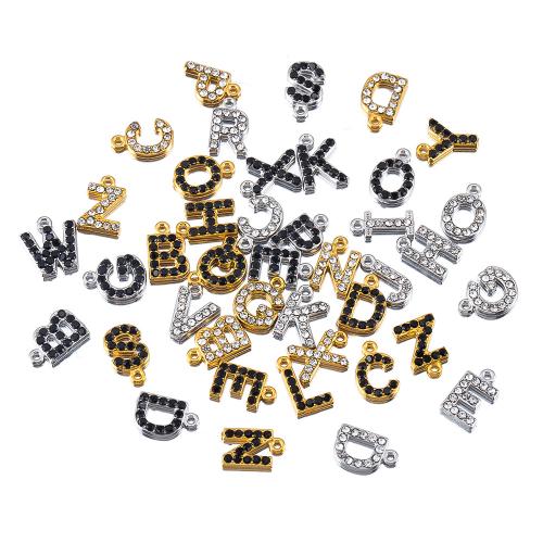 Rostfritt stål Häng Brev, 304 rostfritt stål, Alfabetsbokstav, plated, DIY & med strass, fler färger för val, Säljs av Bag