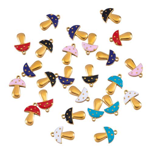 Stainless Steel Pendants 304 Stainless Steel mushroom plated DIY & enamel Sold By Bag