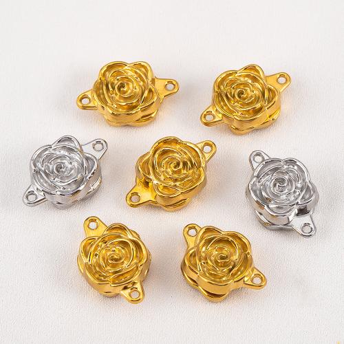 Connettore in acciaio inox, 304 acciaio inox, Rose, placcato, DIY, nessuno, 10PC/borsa, Venduto da borsa