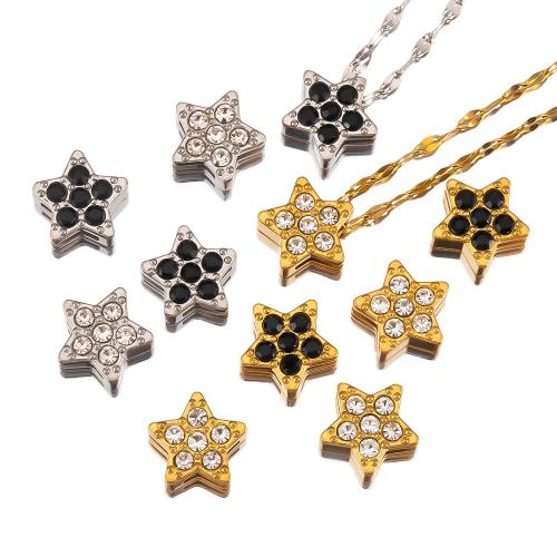 Stainless Steel Pendants 304 Stainless Steel plated DIY & with rhinestone Sold By Bag
