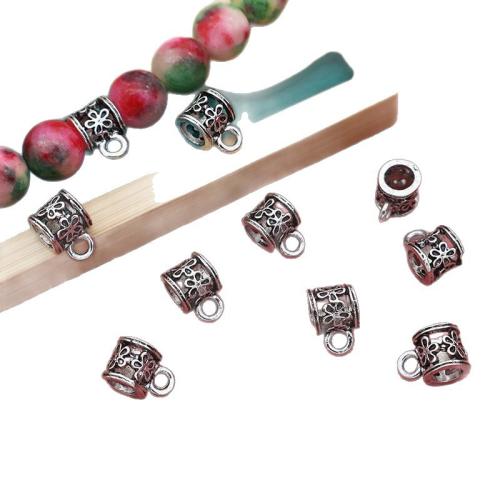 Zink Alloy Bail Pärlor, silver pläterad, DIY, 6.50x10mm, 200PC/Bag, Säljs av Bag