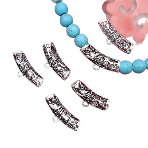 Zink Alloy böjda rör pärlor, silver pläterad, DIY, 25.50x11mm, 200PC/Bag, Säljs av Bag