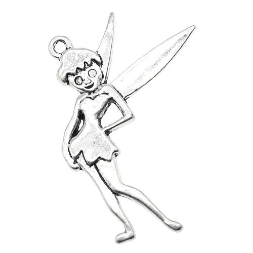 Character Shaped Zinc Alloy Pendants, liga de zinco, Fada, banhado, DIY & vazio, 10PCs/Bag, vendido por Bag