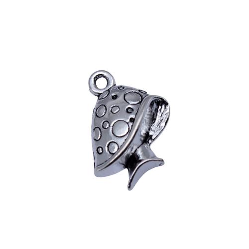 Zinc Alloy Pendants mushroom plated DIY antique silver color Sold By Bag