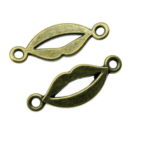 Zink Alloy Connector, Lip, plated, DIY & ihålig, antik brons färg, 10PC/Bag, Säljs av Bag