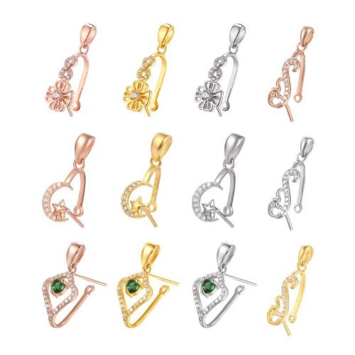 925 Sterling Silver přívěšek Bail, s tyrkysový, DIY & různé styly pro výběr & s drahokamu, Prodáno By PC