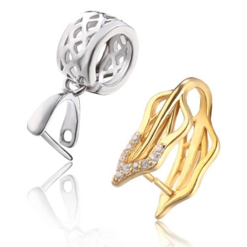 925 Sterling Silver přívěšek Bail, DIY & různé styly pro výběr & s drahokamu, Prodáno By PC