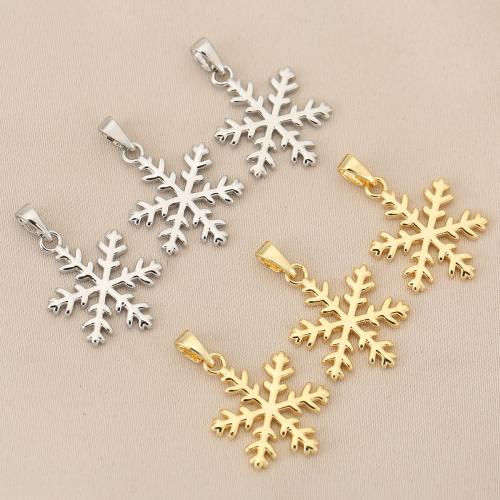 Bijoux pendentifs en laiton, flocon de neige, Placage, Conception de Noël & DIY, plus de couleurs à choisir, protéger l'environnement, sans nickel, plomb et cadmium, 10PC/sac, Vendu par sac