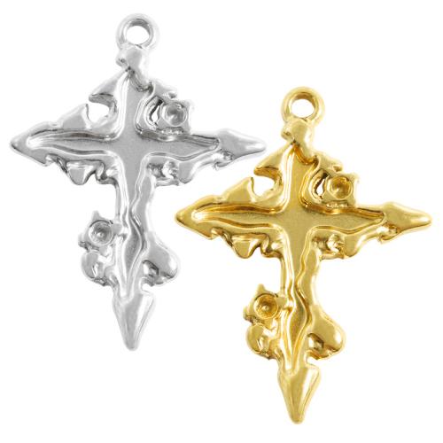 Nerezová ocel Přívěsek Nastavení, 304 Stainless Steel, Kříž, DIY, více barev na výběr, 10PC/Bag, Prodáno By Bag