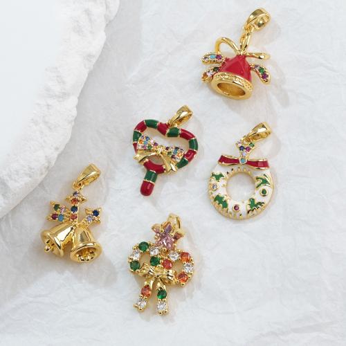 Cubique Pendentif en laiton zircon pavent, Placage, DIY & pavé de micro zircon & émail, plus de couleurs à choisir, protéger l'environnement, sans nickel, plomb et cadmium, Vendu par PC