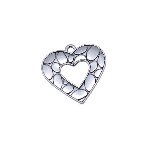 Zink Alloy Hjärta Hängen, plated, DIY & ihålig, 10PC/Bag, Säljs av Bag