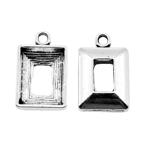 Pendentifs en alliage de zinc, rectangle, Placage, DIY & creux, 10PC/sac, Vendu par sac