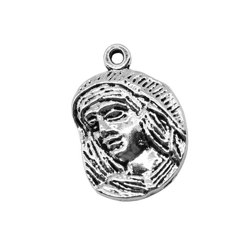 Character Shaped Zinc Alloy Pendants, liga de zinco, Freira, banhado, DIY, 10PCs/Bag, vendido por Bag