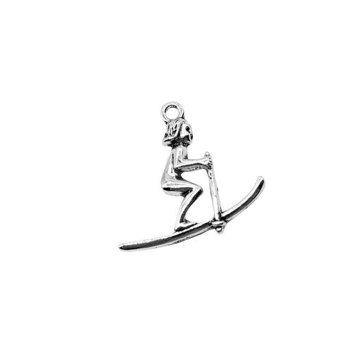 Character Shaped Zinc Alloy Pendants, liga de zinco, banhado, DIY & vazio, 10PCs/Bag, vendido por Bag