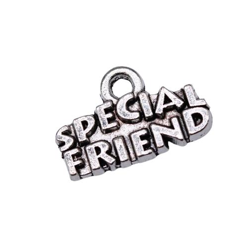 Zinek Zpráva Přívěsky, DIY, 10PC/Bag, Prodáno By Bag