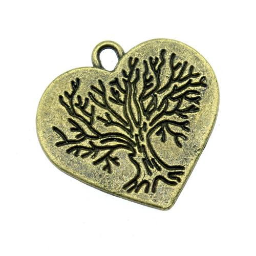 Zink Alloy Hjärta Hängen, plated, DIY, antik brons färg, 10PC/Bag, Säljs av Bag