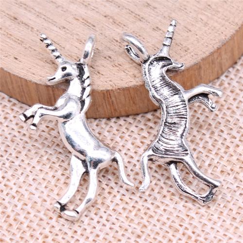 Zinc Alloy Pendants Unicorn plated DIY Sold By Bag