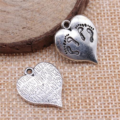 Zink Alloy Hjärta Hängen, plated, DIY, fler färger för val, 10PC/Bag, Säljs av Bag