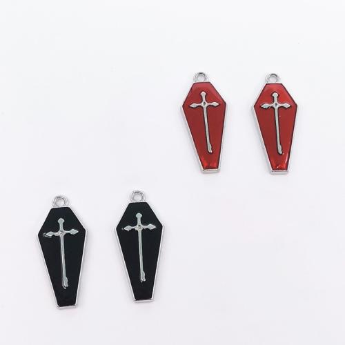 Pendant Halloween Fashion, alliage de zinc, croix, Placage, DIY & émail, plus de couleurs à choisir, 11.50x26mm, Vendu par PC