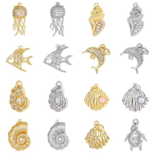 Cubique Pendentif en laiton zircon pavent, Cuivre, Placage, DIY & styles différents pour le choix & pavé de micro zircon, Vendu par PC