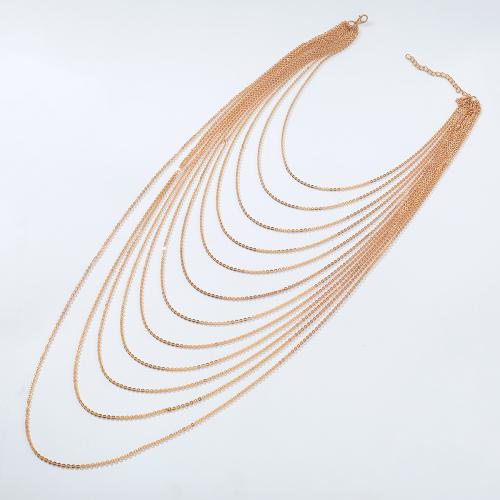 Módní náhrdelník Multi Layer, Zinek, barva pozlacený, módní šperky & vícevrstvá, více barev na výběr, Prodáno By PC