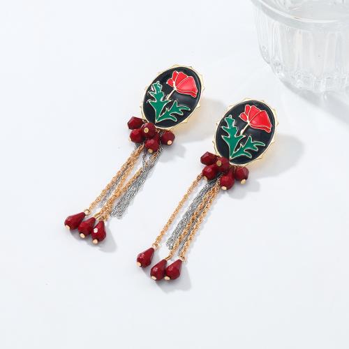 Boucles d'oreilles en alliage de zinc, avec résine, Placage de couleur d'or, bijoux de mode & émail, plus de couleurs à choisir, Vendu par PC