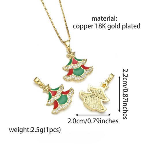 Cubique Pendentif en laiton zircon pavent, Placage de couleur d'or, DIY & pavé de micro zircon & émail, plus de couleurs à choisir, protéger l'environnement, sans nickel, plomb et cadmium, Vendu par PC