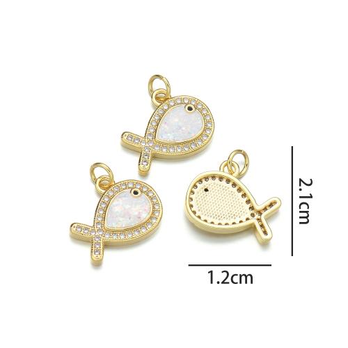 Cubique Pendentif en laiton zircon pavent, avec Opale, Placage de couleur d'or, DIY & pavé de micro zircon, plus de couleurs à choisir, protéger l'environnement, sans nickel, plomb et cadmium, Vendu par PC