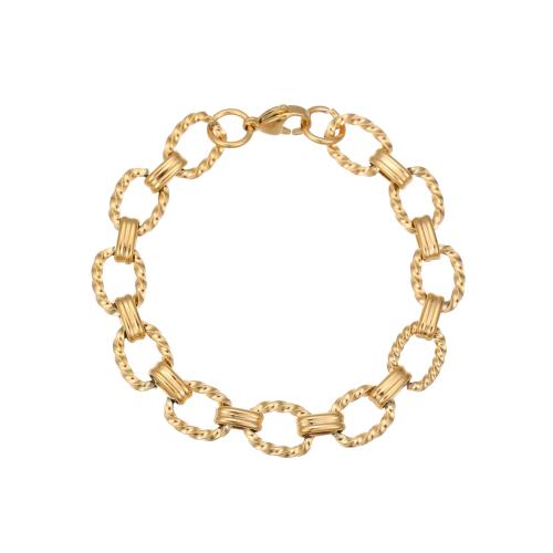 Bijoux bracelet en acier inoxydable, Acier inoxydable 304, Plaqué or 18K, bijoux de mode & unisexe, Vendu par PC