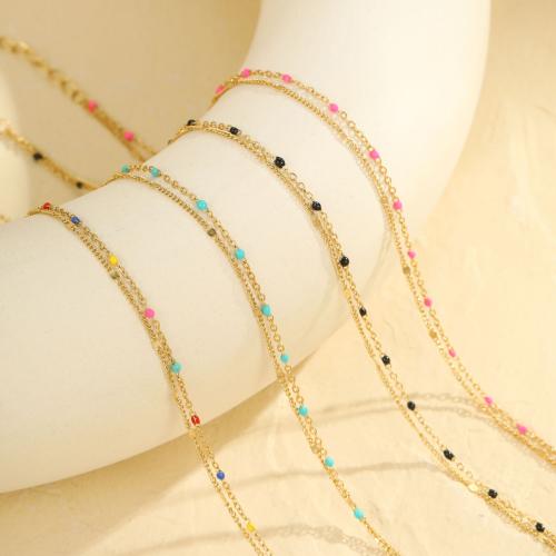 Nůž z nerezové oceli, 304 Stainless Steel, 18K pozlacené, Dvojitá vrstva & pro ženy & smalt, více barev na výběr, Prodáno By PC