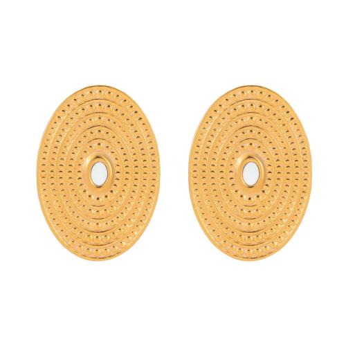 Boucle d'oreille de gaujon en acier inoxydable, Acier inoxydable 304, Plaqué or 18K, bijoux de mode & pour femme, Vendu par paire