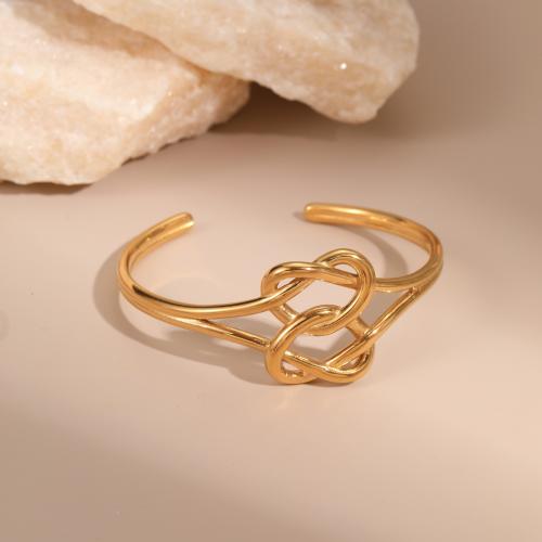Acier inoxydable 304 bracelet manchette, Plaqué or 18K, styles différents pour le choix & pour femme & creux, Vendu par PC