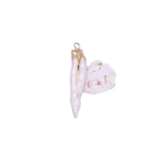 Sladkovodní Pearl Přívěsek, s Mosaz, Nepravidelné, DIY, bílý, Prodáno By PC