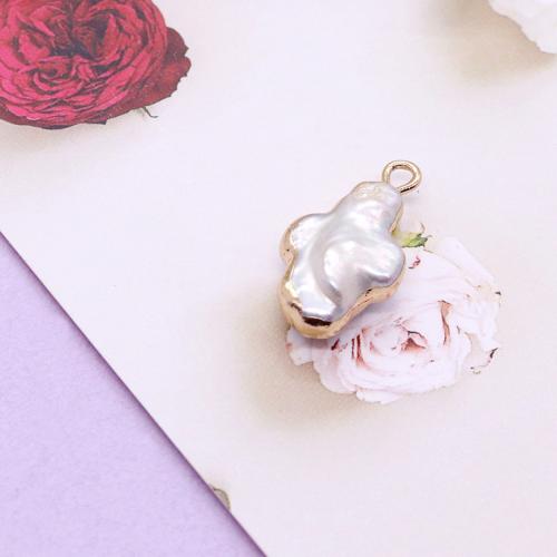 Sladkovodní Pearl Přívěsek, s Mosaz, Kříž, DIY, smíšené barvy, Prodáno By PC