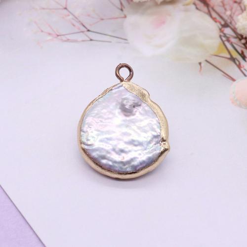 Sladkovodní Pearl Přívěsek, s Mosaz, Nepravidelné, DIY, smíšené barvy, Prodáno By PC