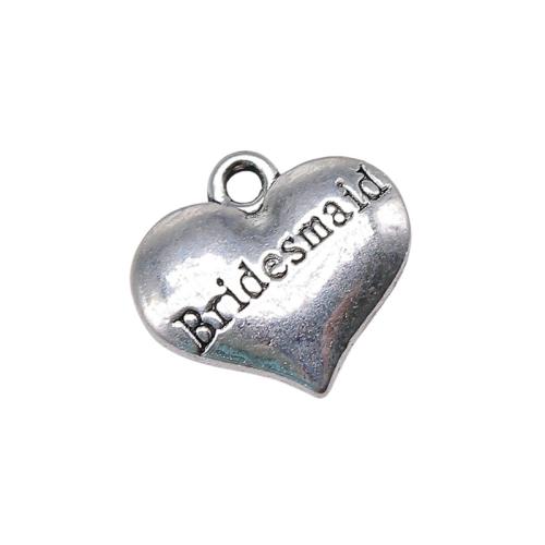 Zink Alloy Hjärta Hängen, plated, DIY, 10PC/Bag, Säljs av Bag