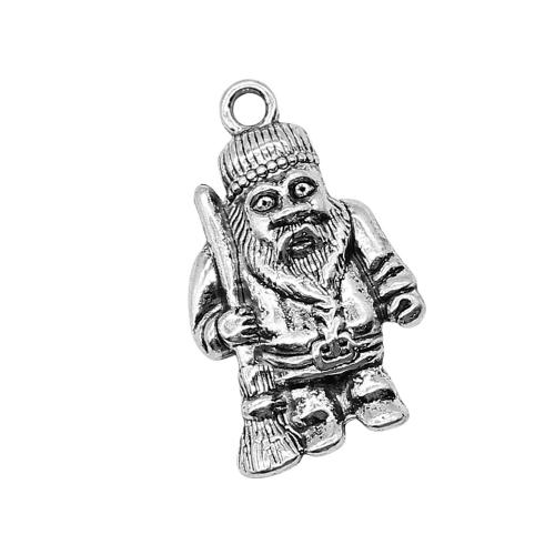 Character Shaped Zinc Alloy Pendants, liga de zinco, banhado, DIY, 10PCs/Bag, vendido por Bag