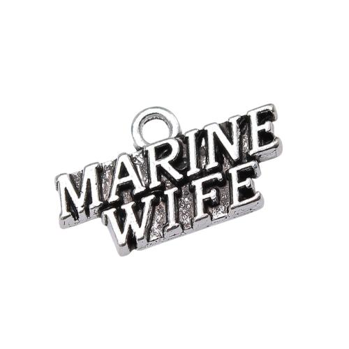 Zinek Zpráva Přívěsky, DIY, 10PC/Bag, Prodáno By Bag