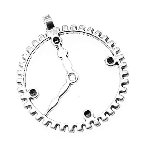 Zinc Alloy Pendants plated DIY & hollow antique silver color Sold By Bag